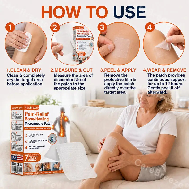 CareBreeze® Pain-Relief Bone-Healing Microneedle Patch
